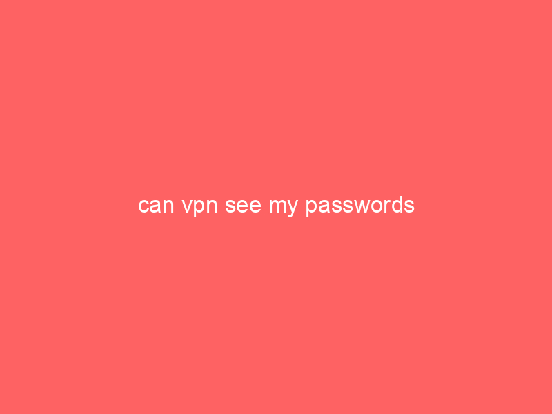 can vpn see my passwords