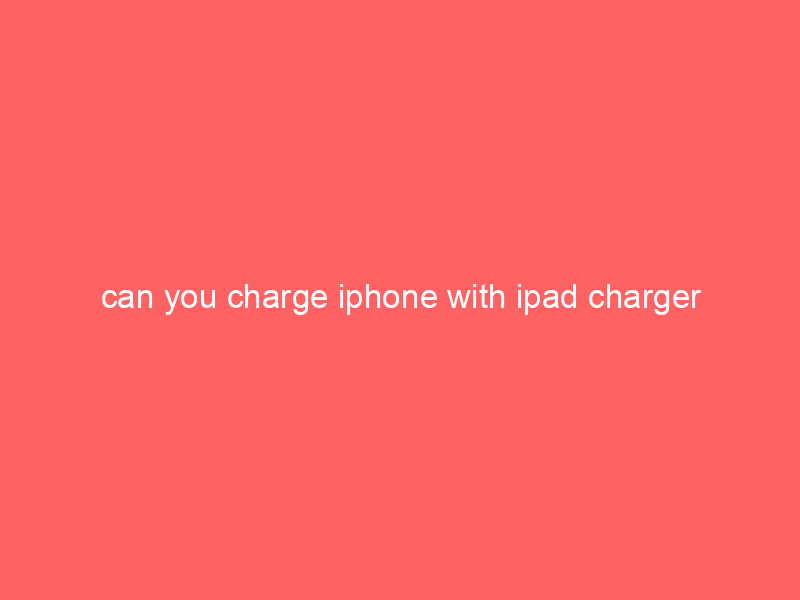 can you charge iphone with ipad charger
