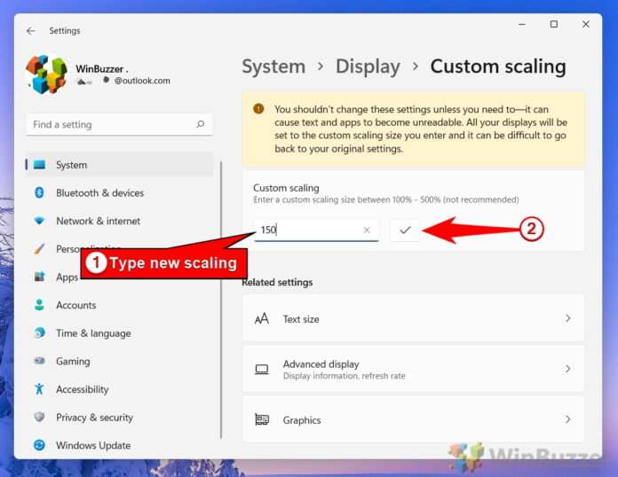 4K monitor scaling settings