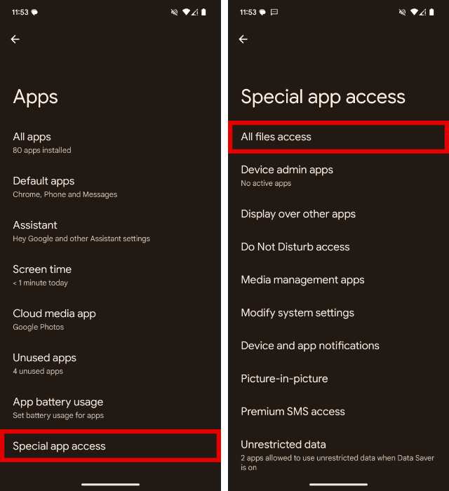 Android app permissions