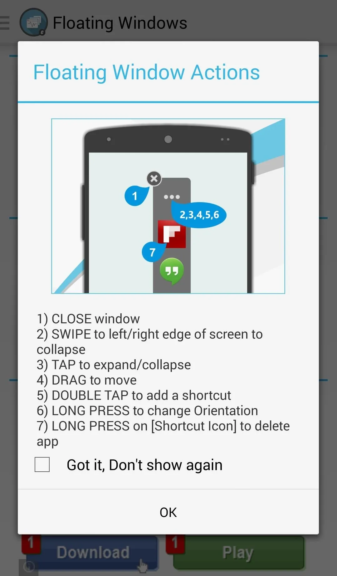 Android floating window multitasking