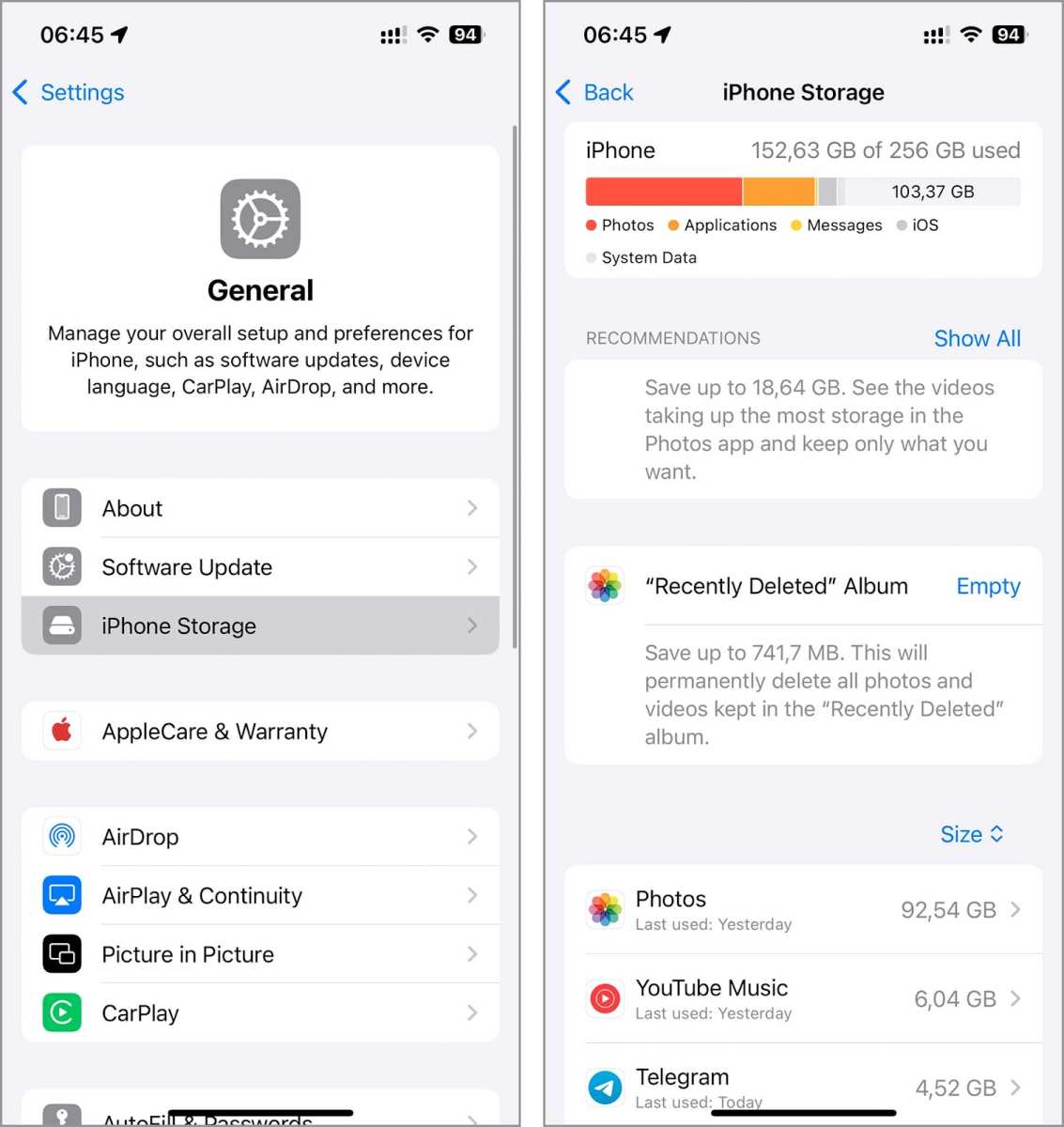 android storage full
