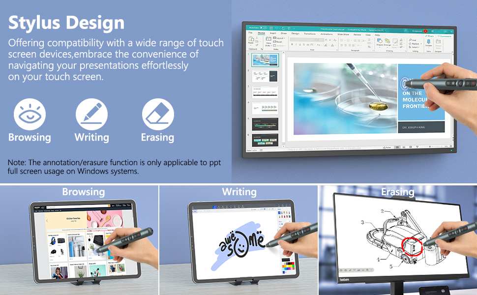 annotating slide presentation with pen touchscreen