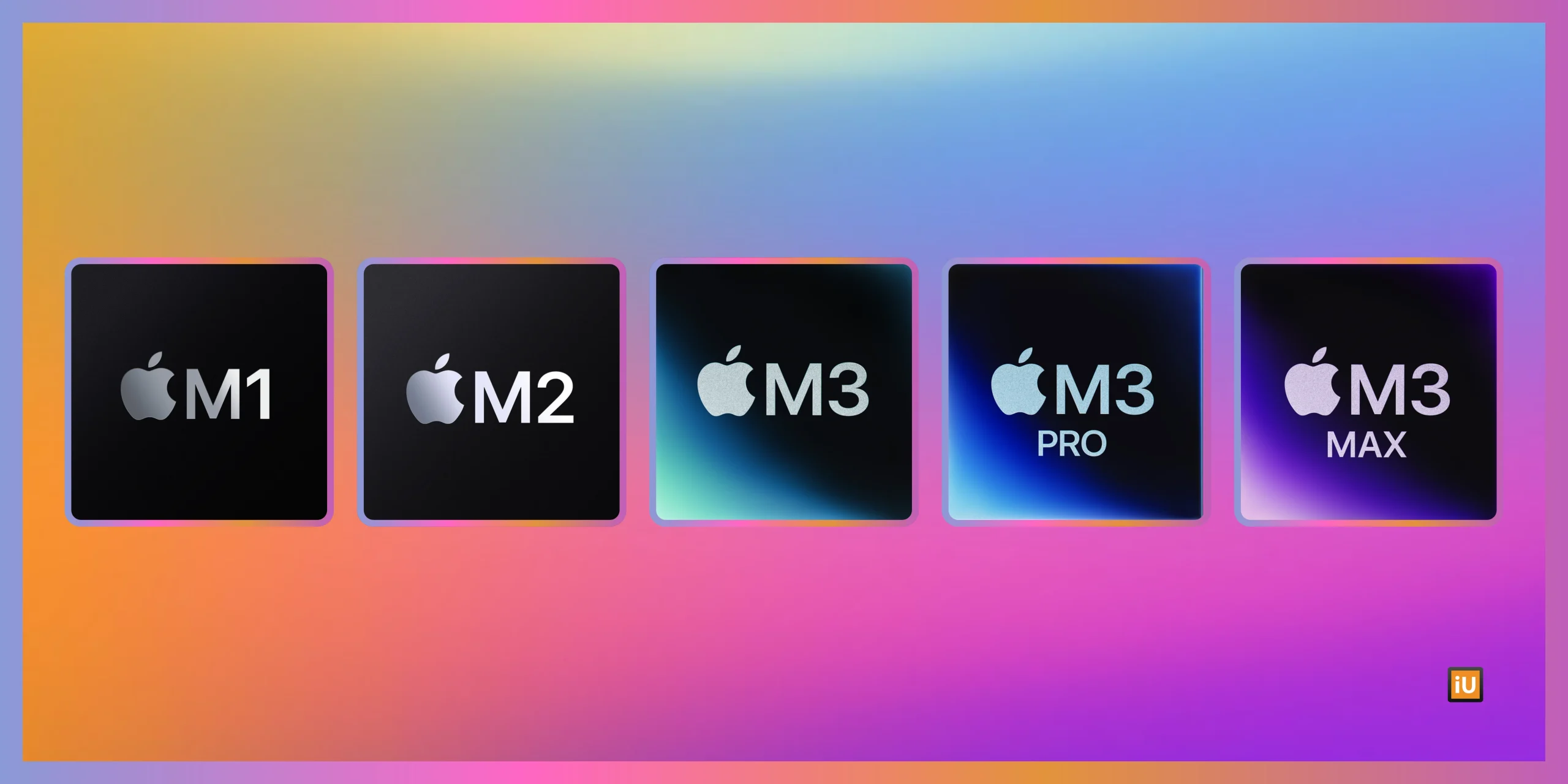 Apple M-series chip comparison infographic