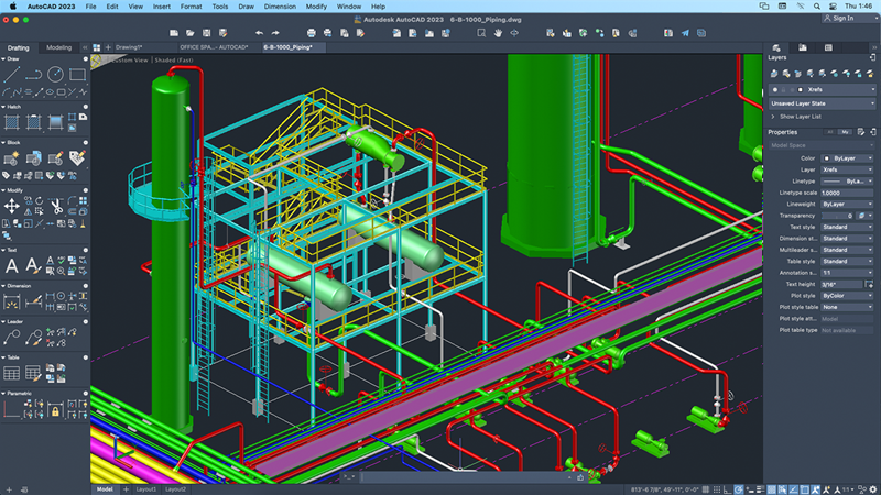 AutoCAD 3D model close-up viewport
