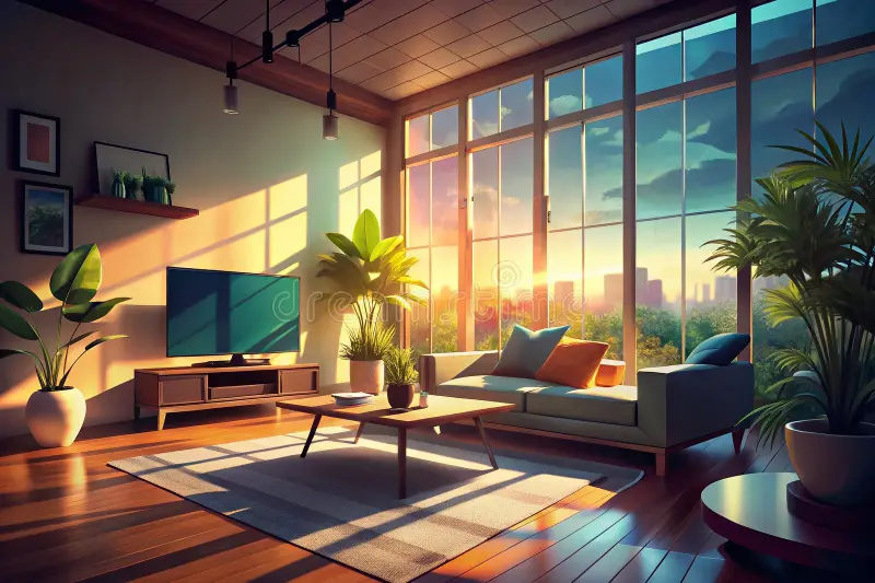 bright room TV viewing
