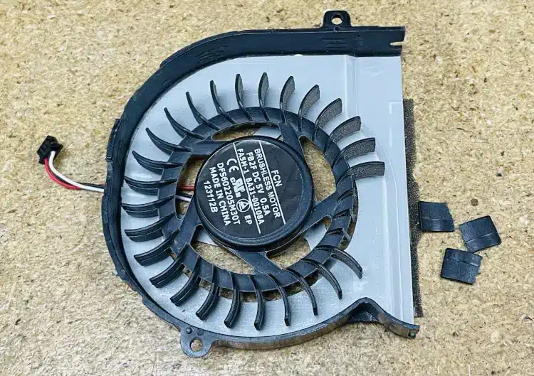 broken laptop fan blade from incorrect cleaning