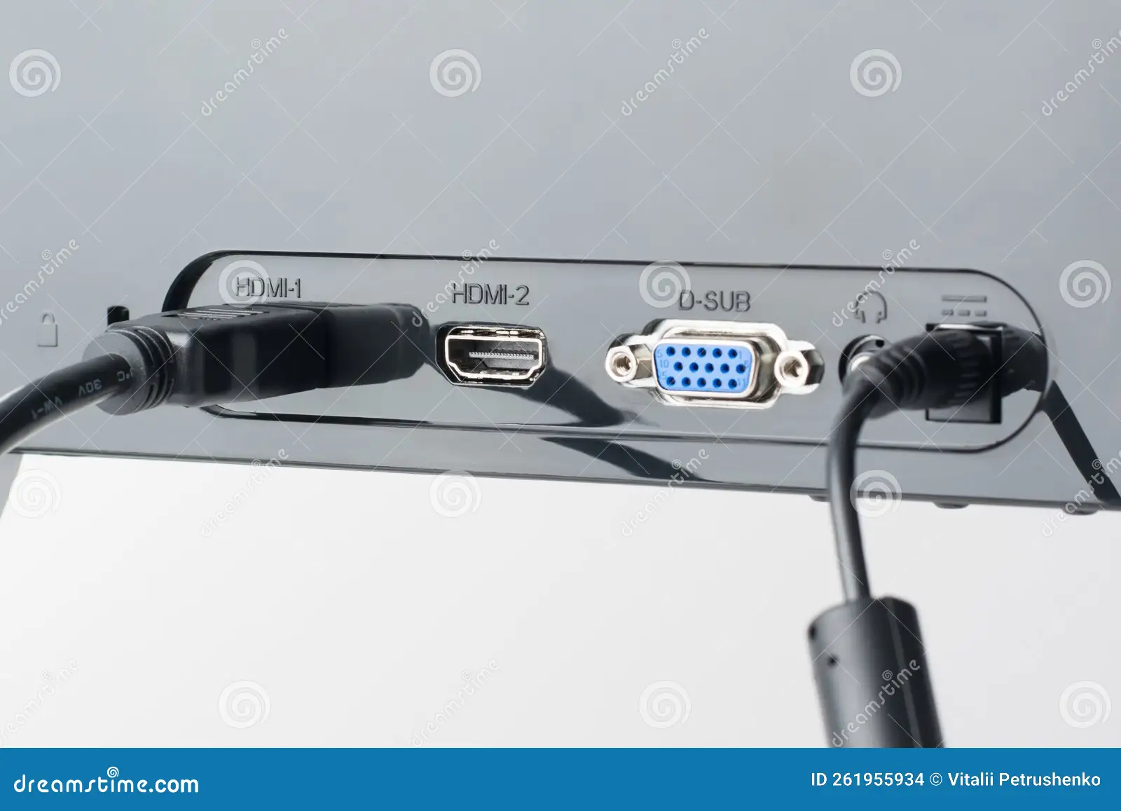 budget monitor input panel with HDMI and VGA ports