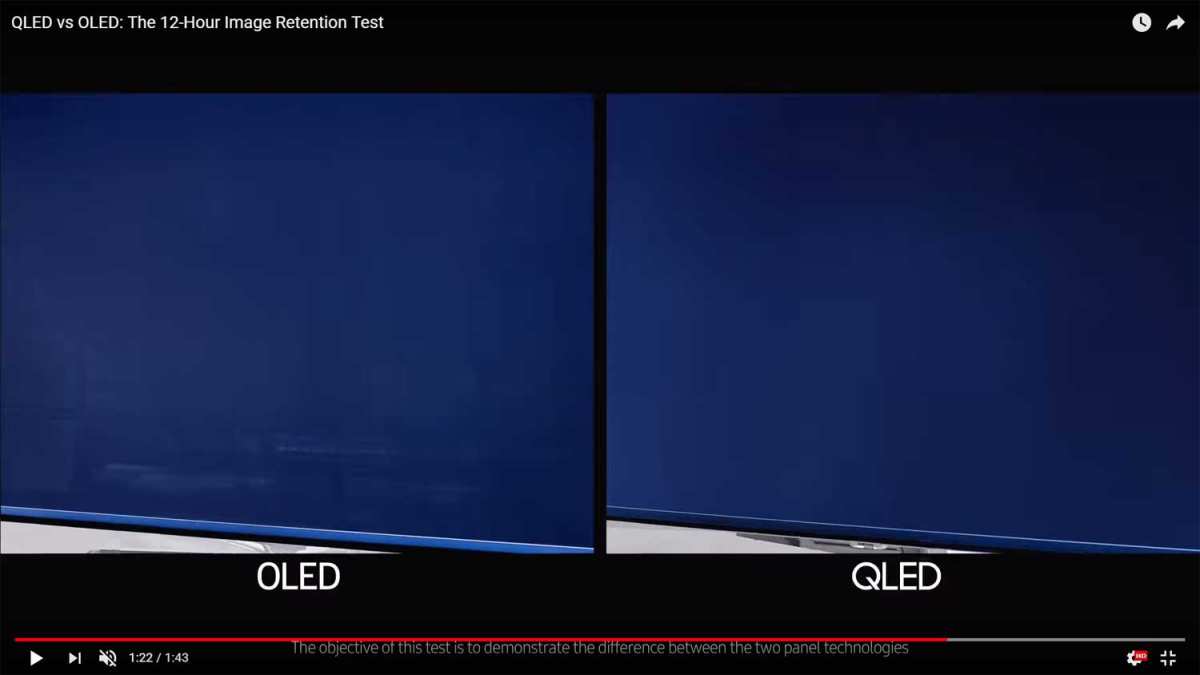 burn-in on OLED screen