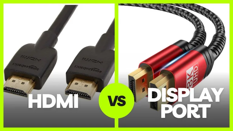 cable comparison DisplayPort vs HDMI for gaming monitor refresh rate