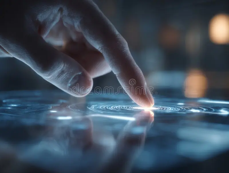 capacitive touchscreen close up demonstration