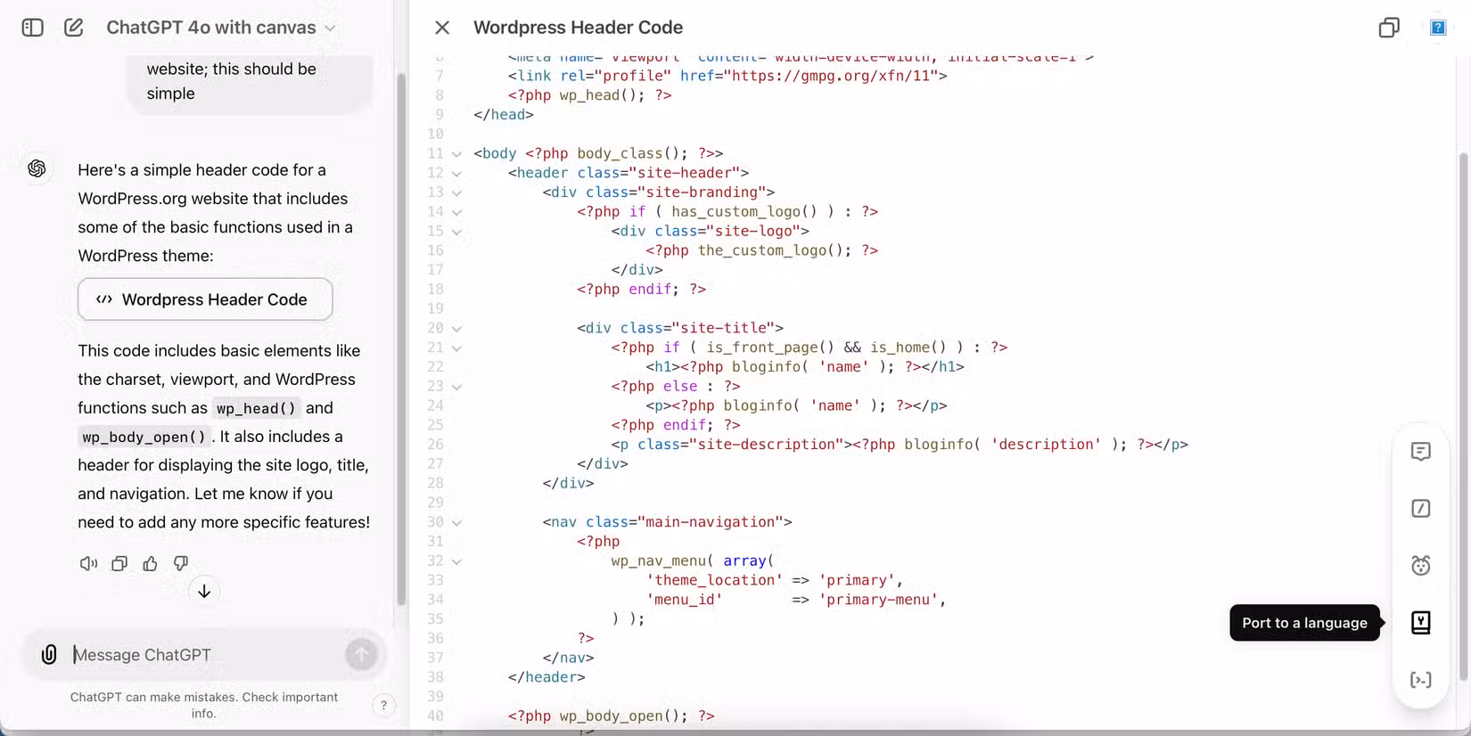 chatgpt canvas code editor