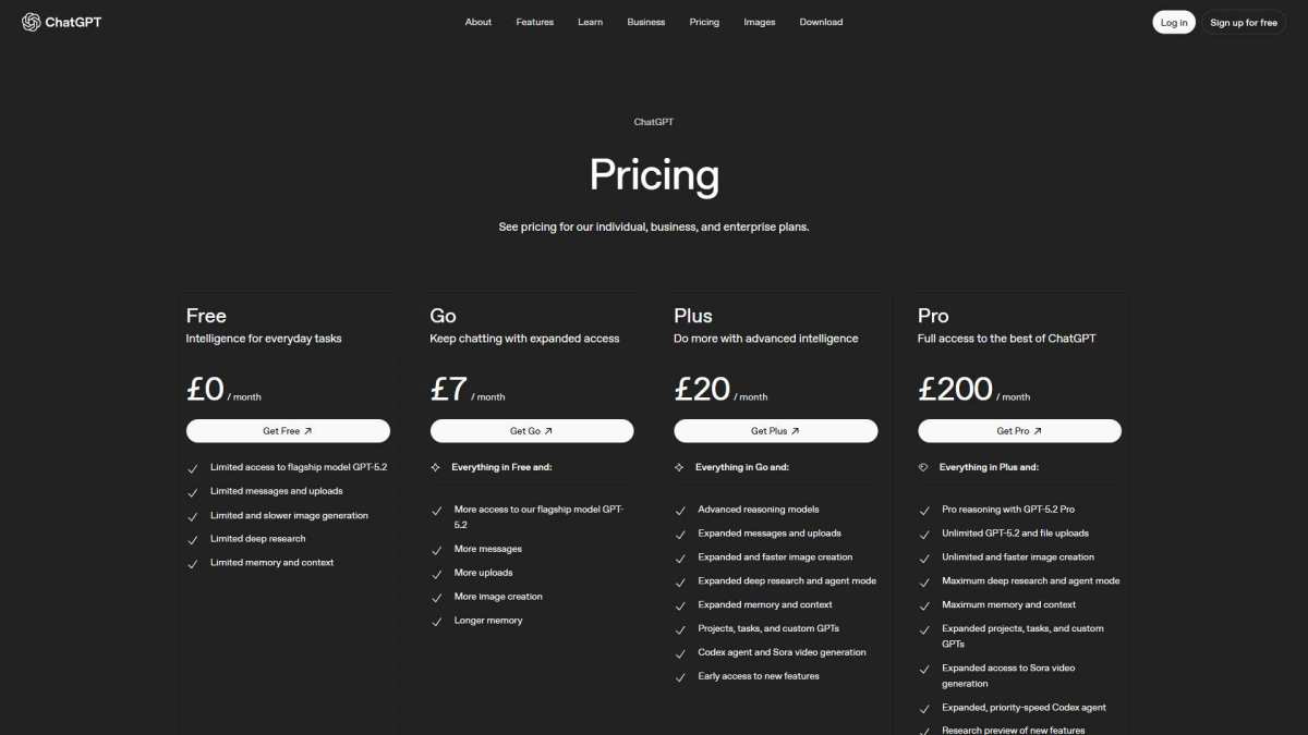ChatGPT Plus pricing