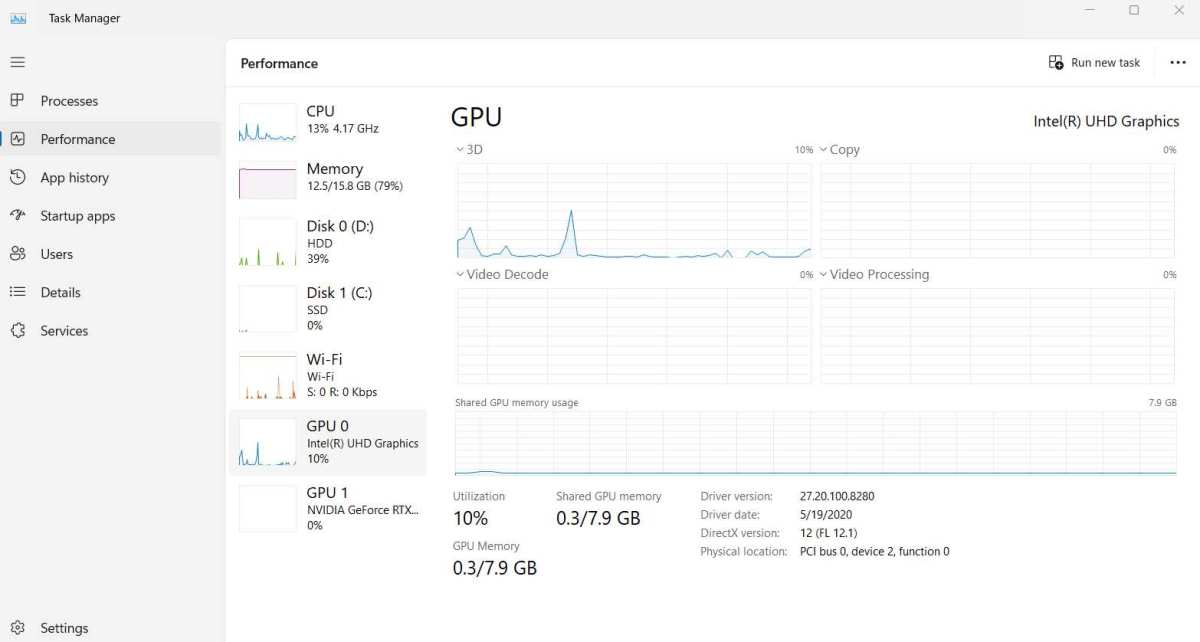 checking GPU usage dual monitors