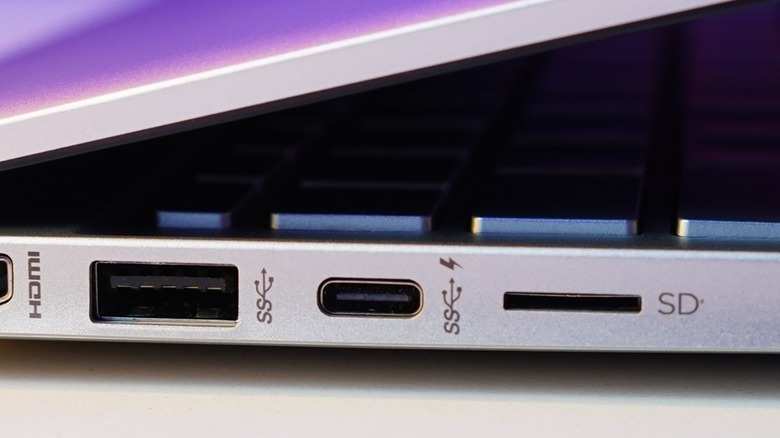 Chromebook USB-C port close up