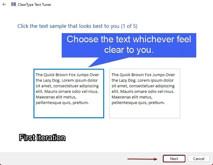 ClearType text tuner Windows
