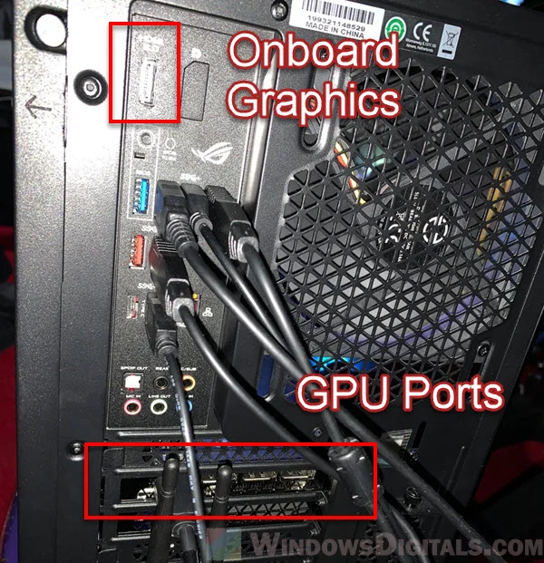 common mistake plugging into motherboard instead of GPU