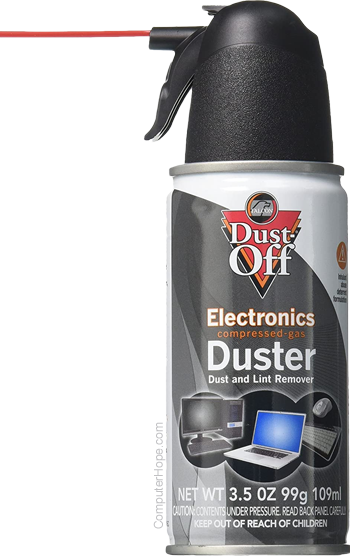 compressed air can and precision screwdriver
