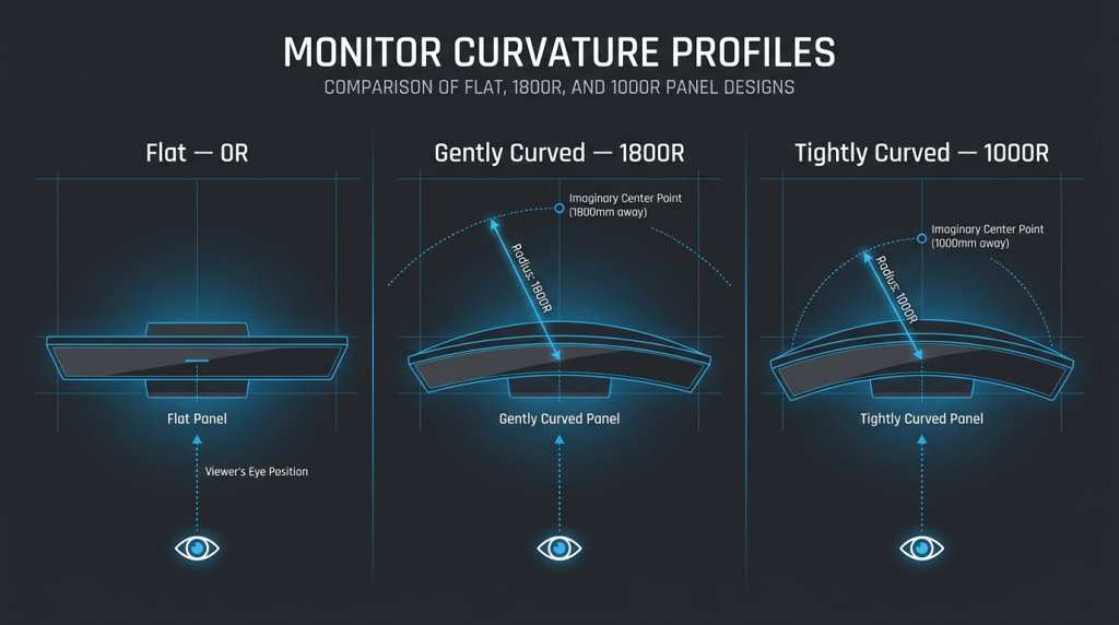 curved monitor curvature radius diagram