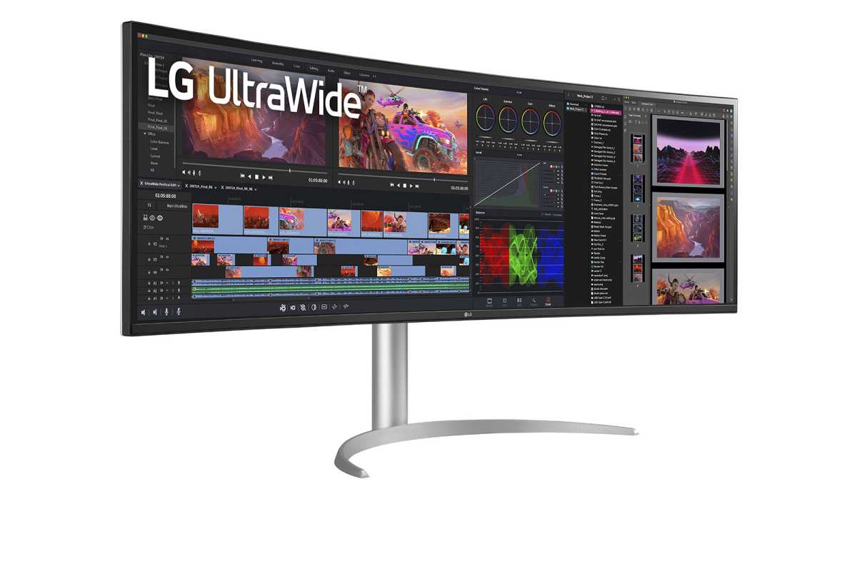 curved ultrawide monitor curve close up