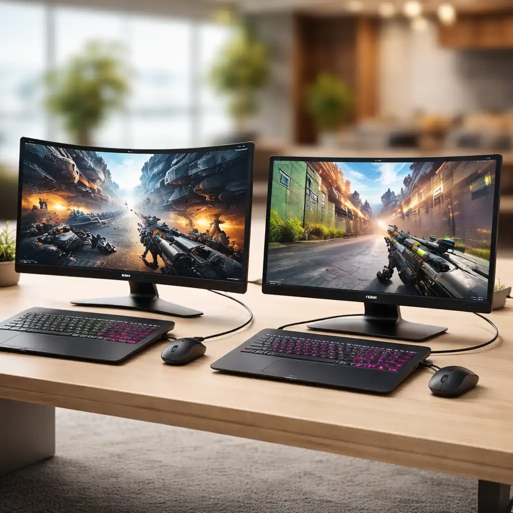 what is difference between curved and flat gaming monitor