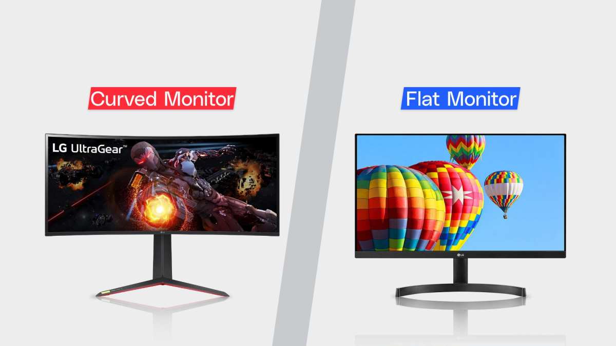 curved vs flat monitor side by side