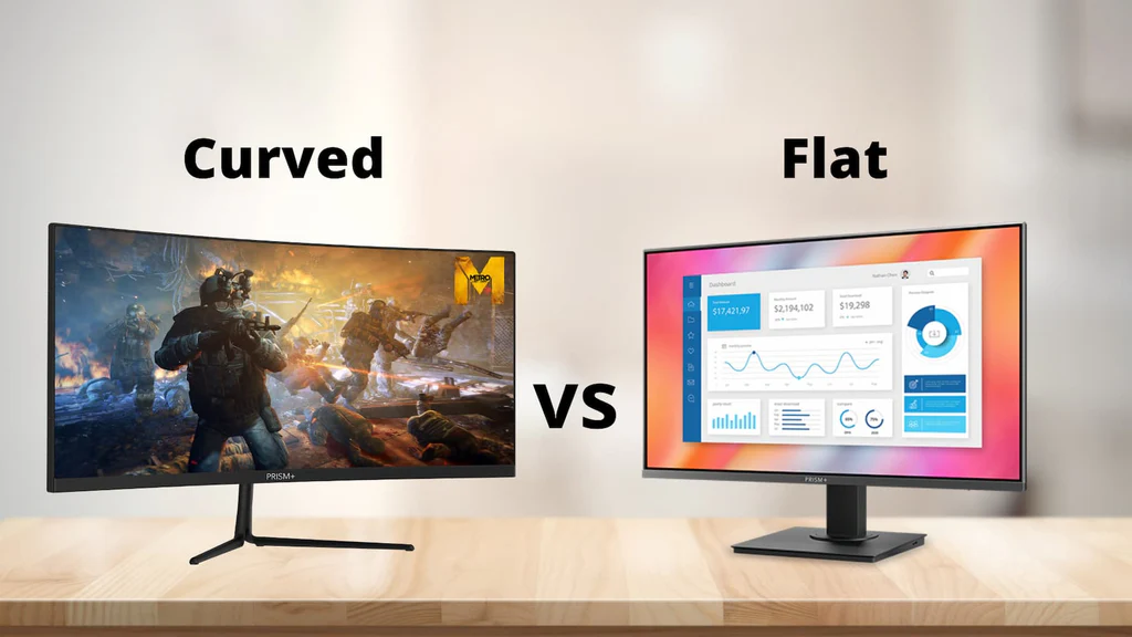 curved vs flat monitor side by side