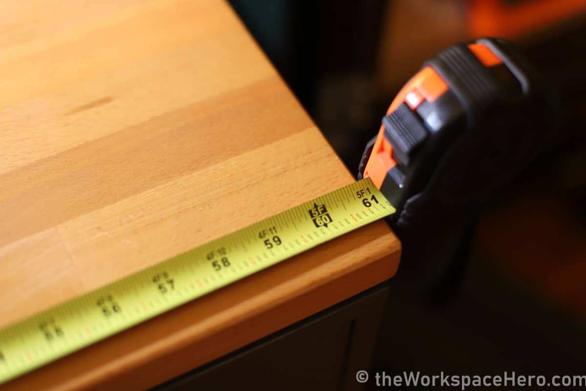 desk depth measurement for dual monitors