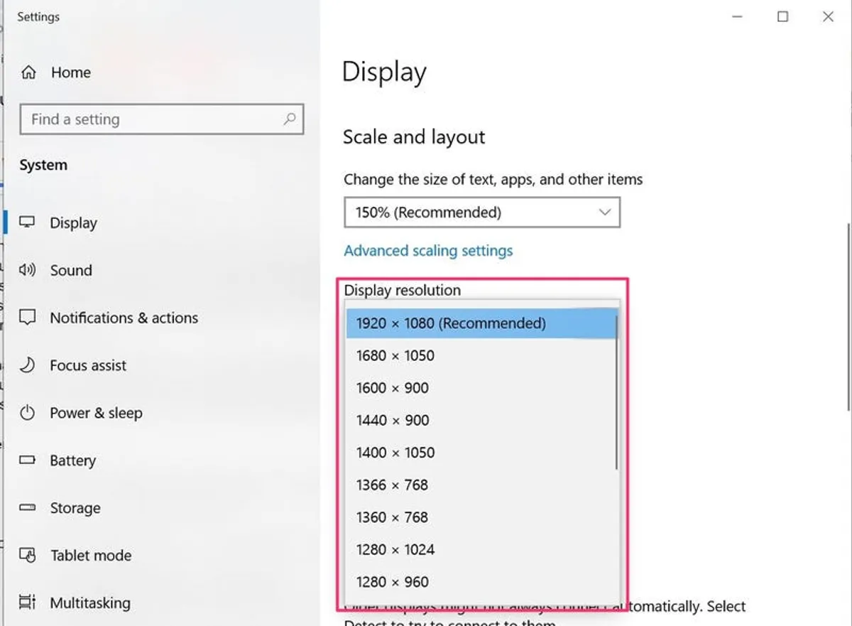 display resolution
