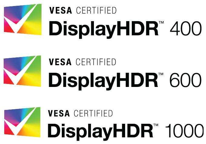 DisplayHDR certification tiers comparison