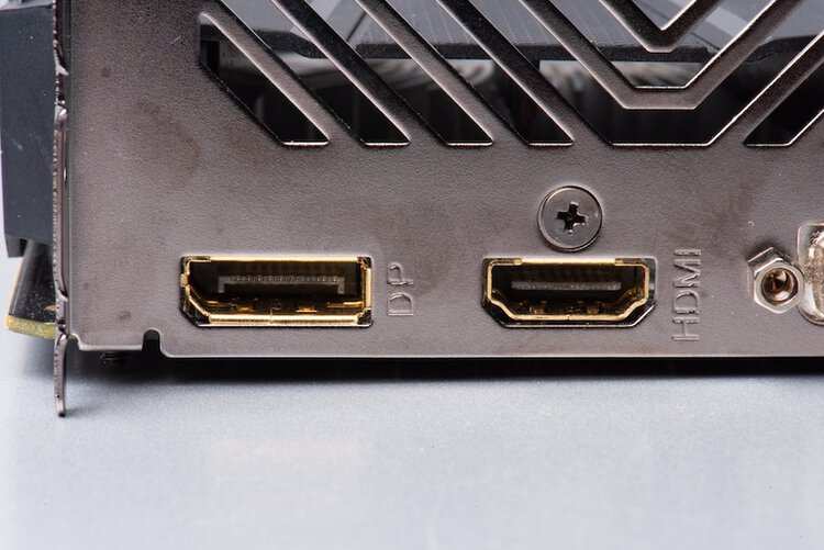 DisplayPort and HDMI ports on graphics card