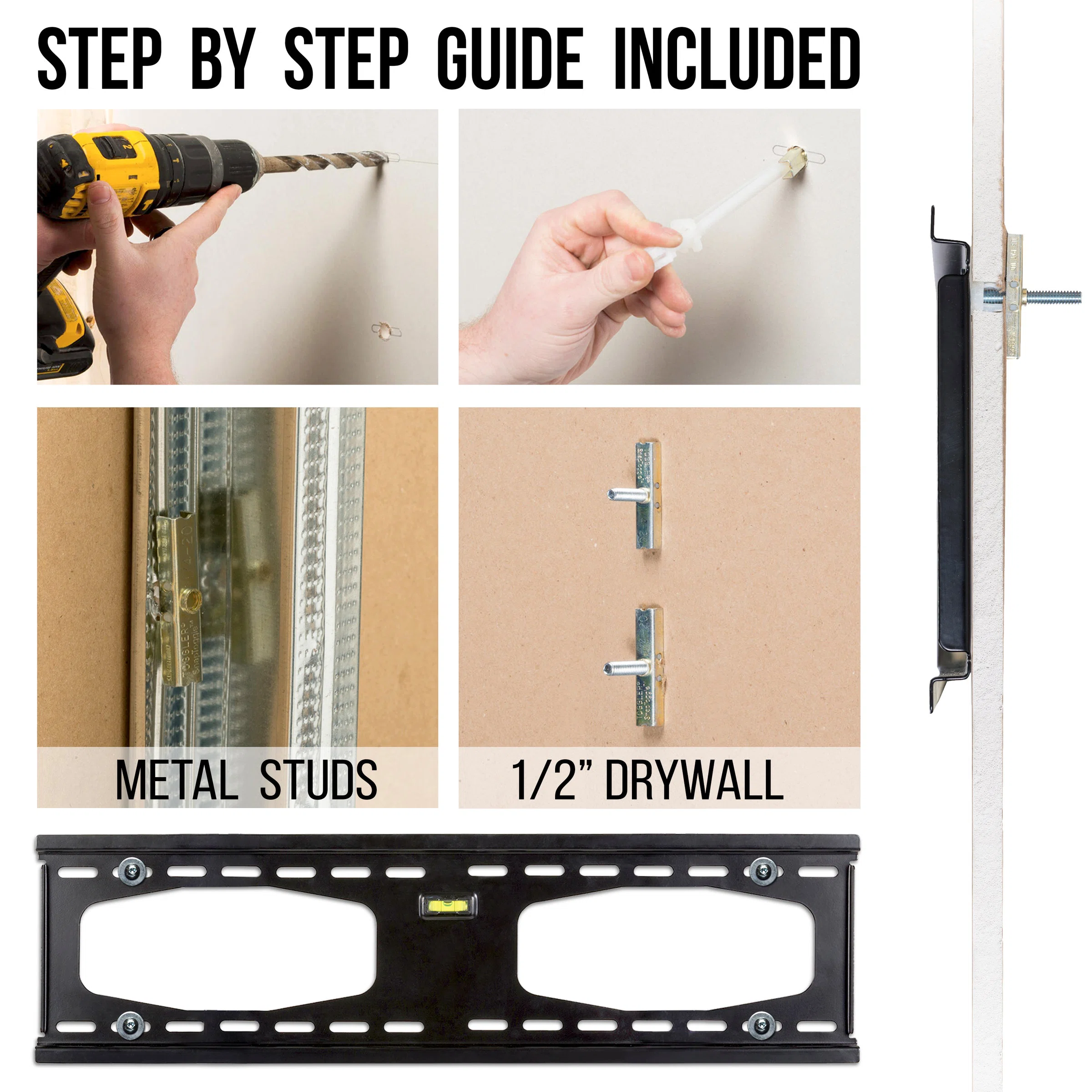 drilling into wall stud for monitor mount installation