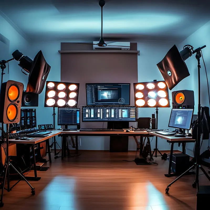 dual monitor editing and gaming setup