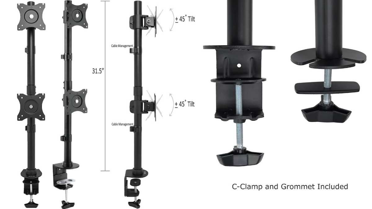 dual monitor vertical setup process