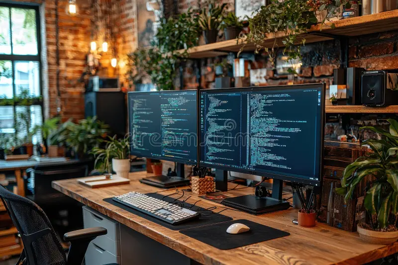 dual monitor workspace
