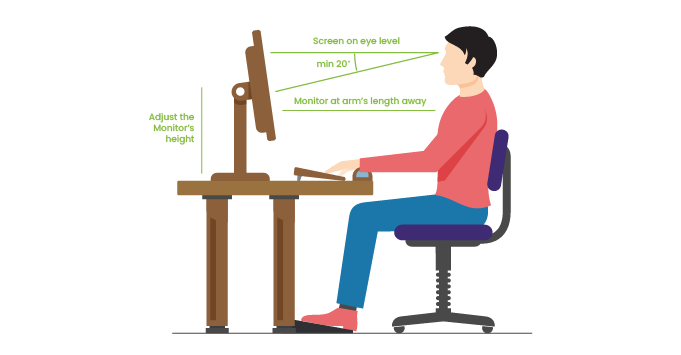 ergonomic monitor setup