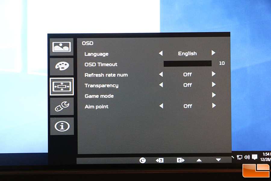 G-Sync FreeSync setting OSD menu