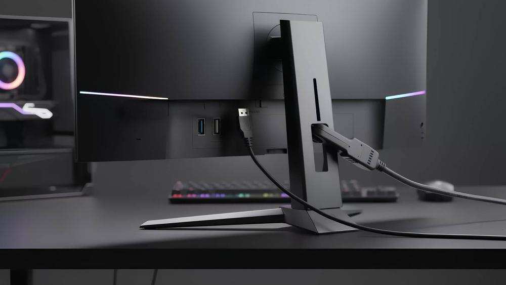 gaming monitor cable setup rear ports