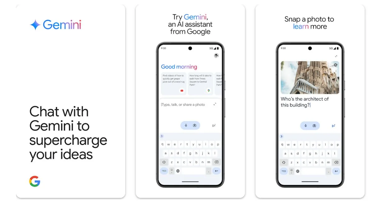 Gemini app on phone