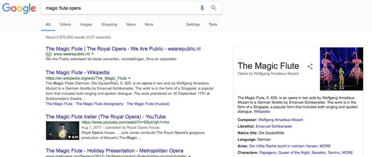 google search results page
