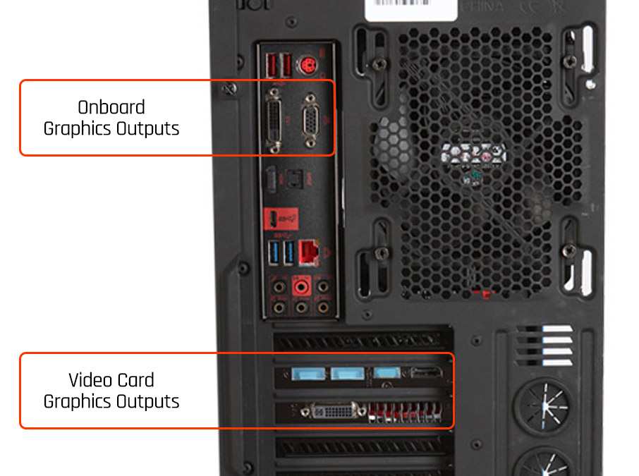 GPU ports back of computer