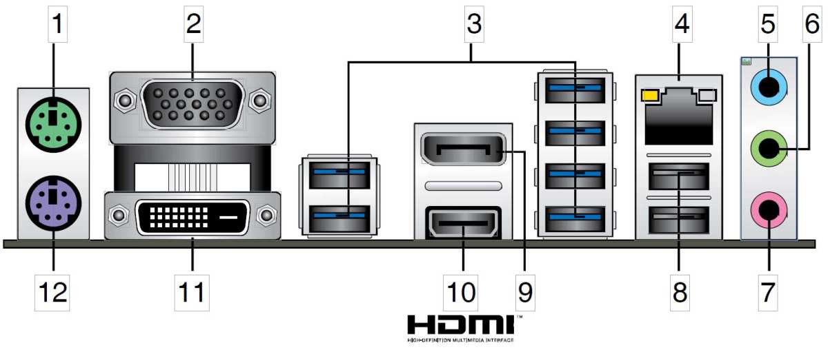 graphics card ports HDMI DisplayPort rear panel