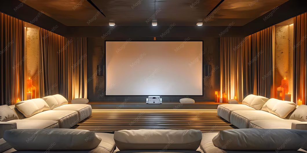 home theater projector in bright room