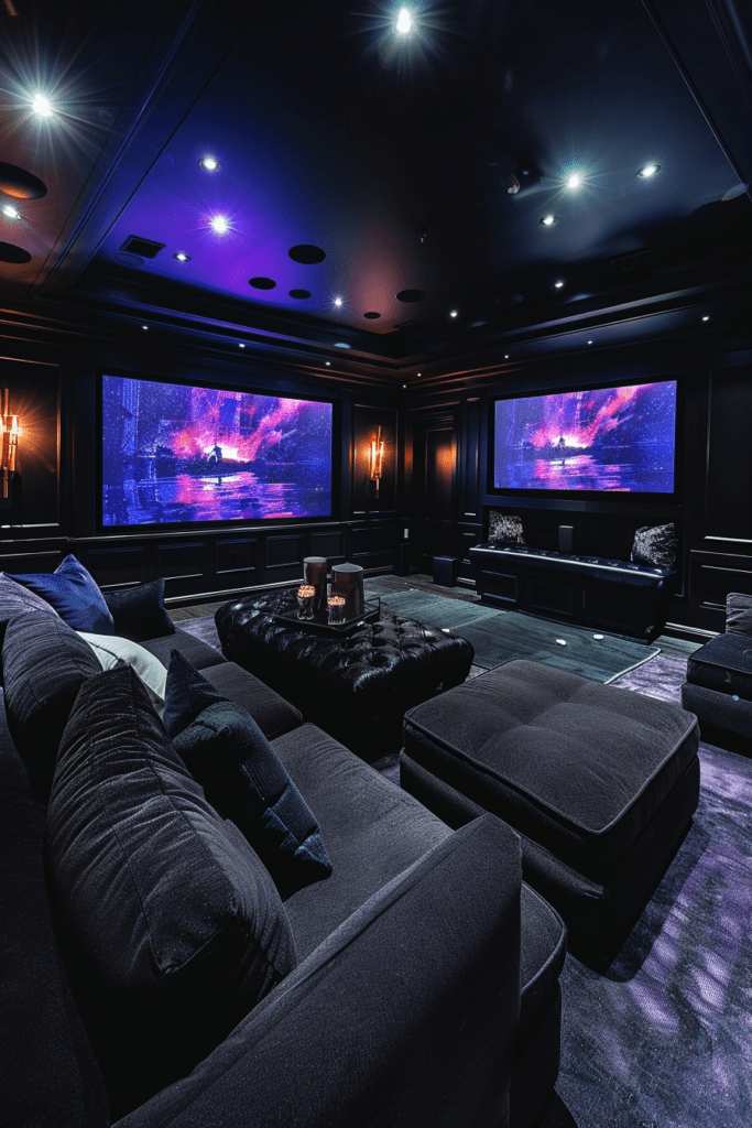 Home theater setup with OLED monitor