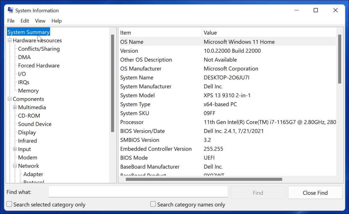 how to check laptop specs in windows