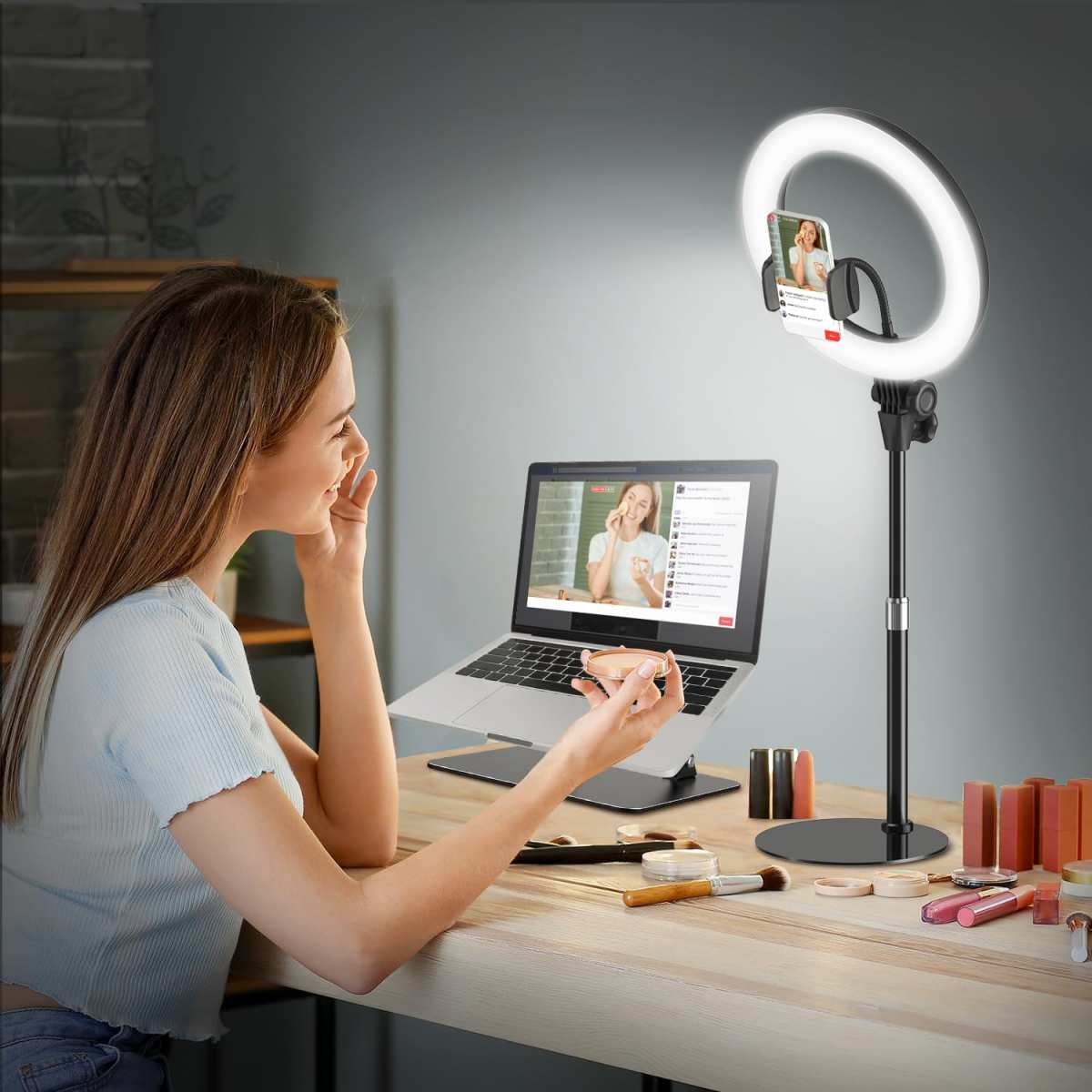 how to set up ring light for youtube