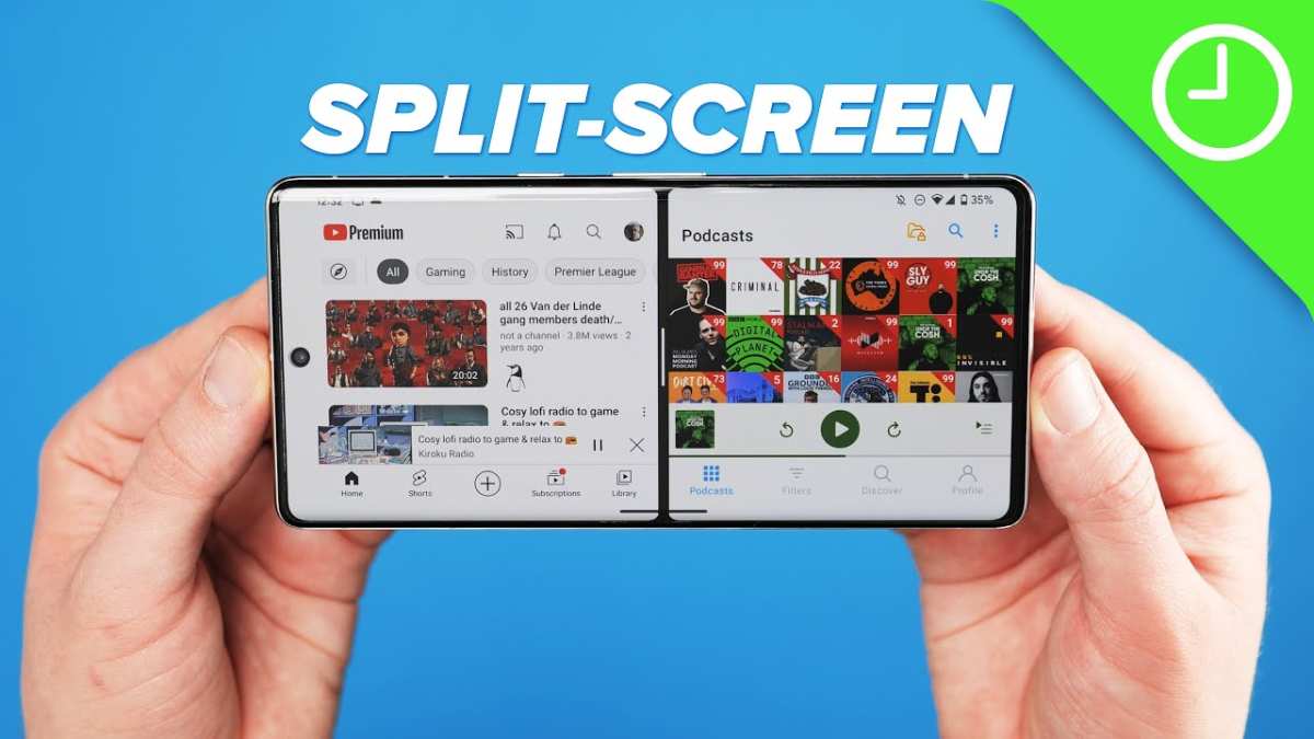 How to split 3 screens on Android?