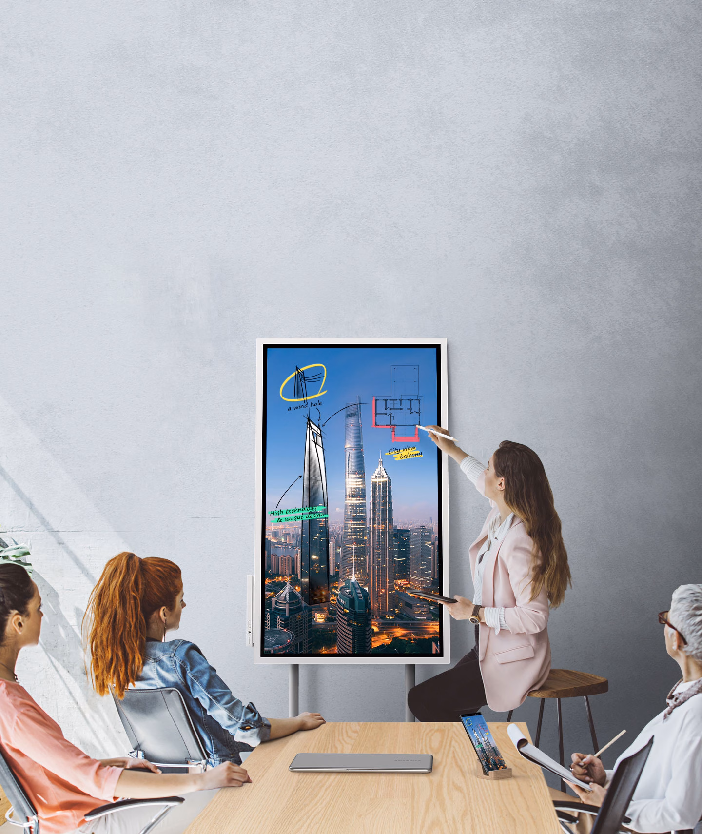 interactive flat panel display meeting room