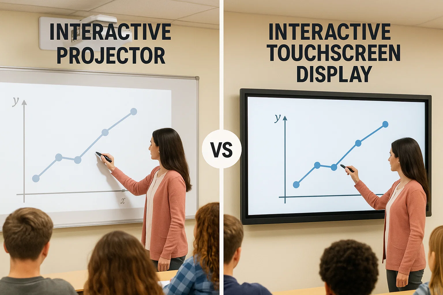 interactive flat panel vs projector classroom comparison