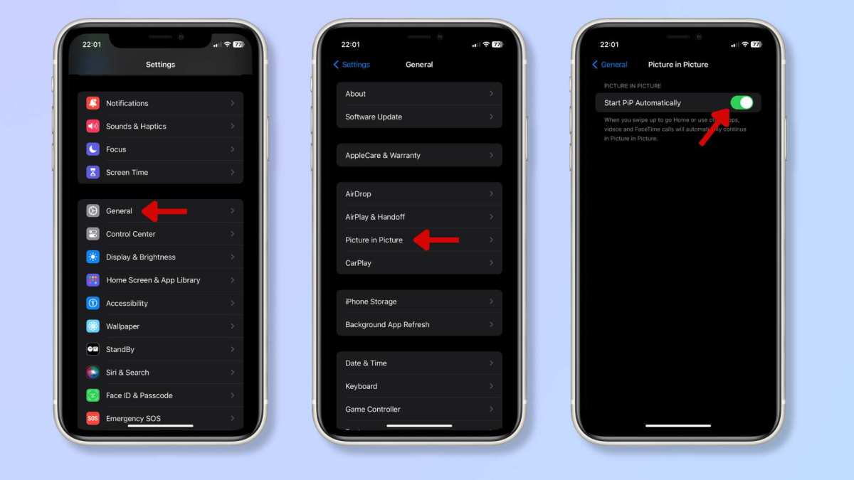 iOS Picture-in-Picture settings